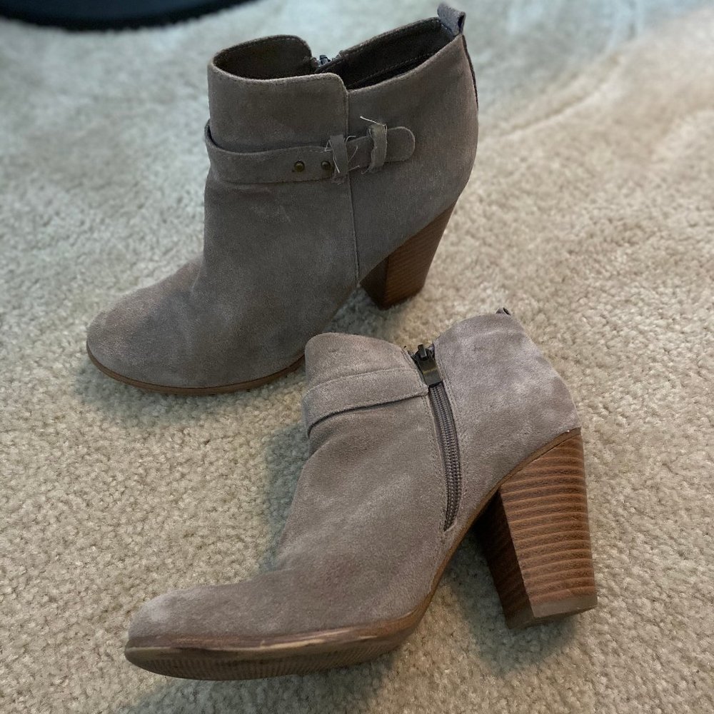 Grey Suede Booties
